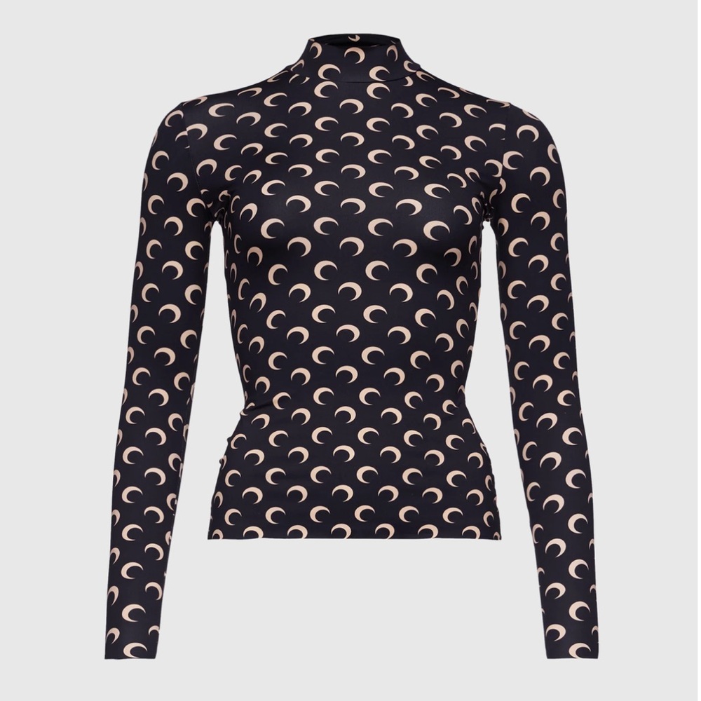 Marine Serre Moon Jersey Second Skin Highneck Top
